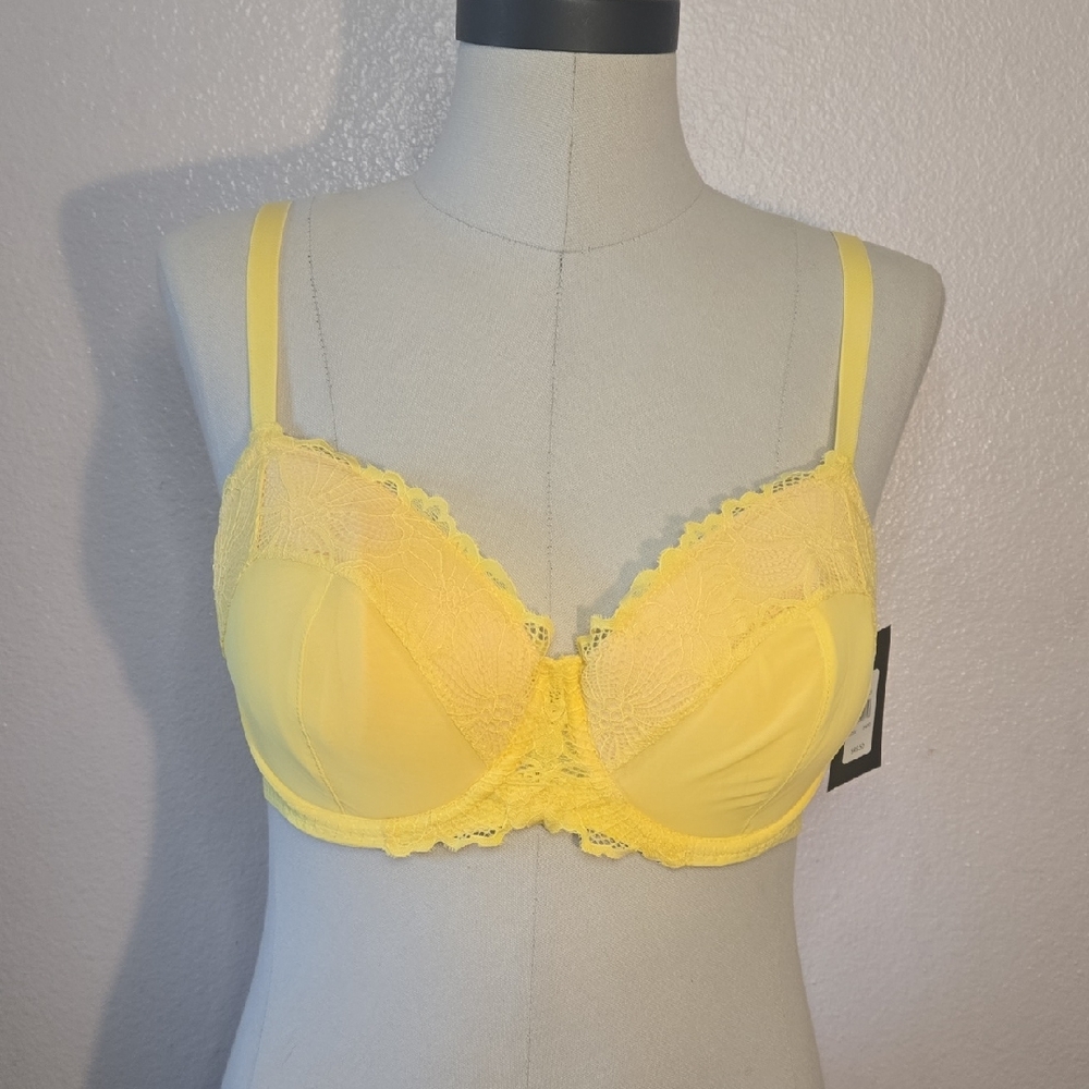 Elegant Yellow Lace Bra